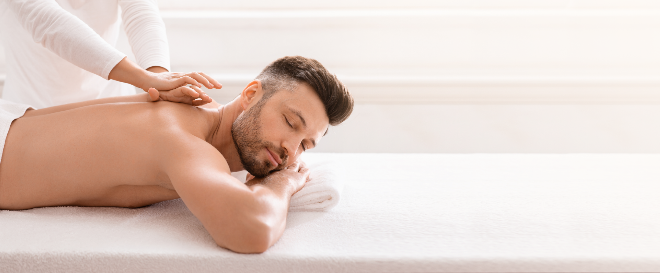 young man enjoying an oriental massage